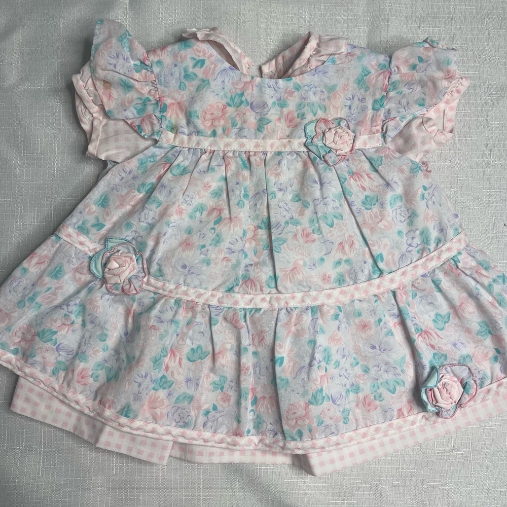 Girls Vintage Mayfair floral ruffle lace dress size‎ 12 months